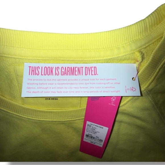 NWT LILLY PULITZER Luxletic Beach Comber Pullover - XXL Calla Yellow - Picture 9 of 16